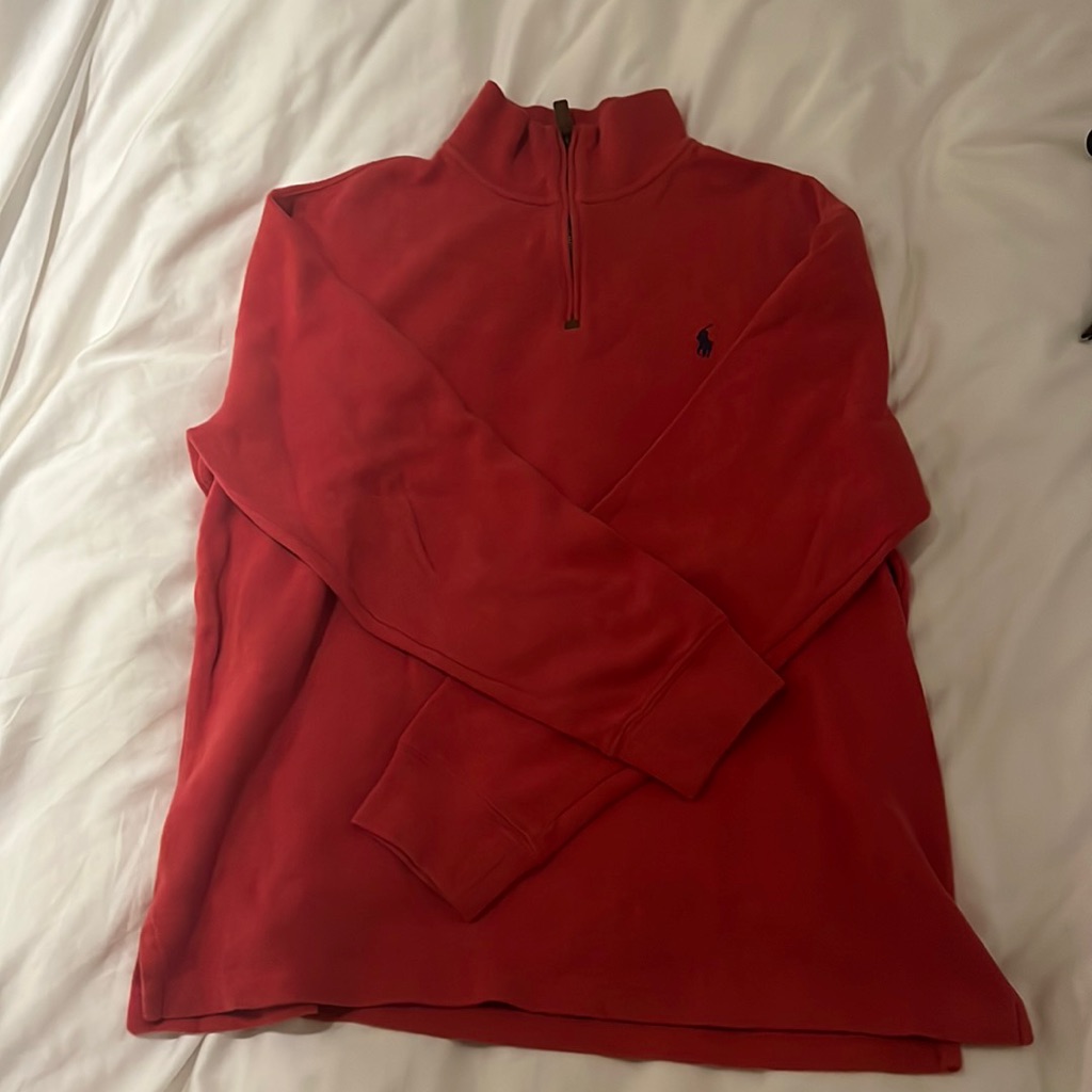 Mens Large Ralph Lauren Red Quarter Zip